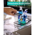 thumbnail image 4 of NOGIS Multifunctional Sink Caddy with Detachable Brush Holder, Kitchen Sink Organizer with Drawable Drain Tray, Rustproof Stainless Steel Sink Caddy for Sponge, Brush -Black(8.26*3.62*4.72 in), 4 of 7