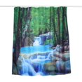 thumbnail image 2 of 180x180cm Waterproof Shower Curtain Bathroom Polyester 12 Hooks 3# 3D Waterfall Scenery, 2 of 7
