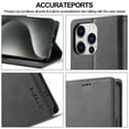 thumbnail image 6 of for iPhone 16 Pro Max Flip Wallet Case, Classic Card Slots Kickstand Strong Magnetic Premium PU Leather Drop Protective Shockproof Phone Case for iPhone 16 Pro Max, Gray, 6 of 7