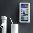 thumbnail image 4 of Becaristey Phone Case Wall Mounted Touch Screen Self-adhesive Holder All Covered Punch-free Smartphone Organizer Container White 1Set, 4 of 6