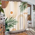 thumbnail image 3 of Green Leaf Mid Century Tropical Bohemian Shower Curtain for Bathroom Boho Abstract Plant Botanical Bathroom 70Wx72L Inches Palm Curve Minimalist Colorful Bath Accessories Art Home Decor Fabric, 3 of 6