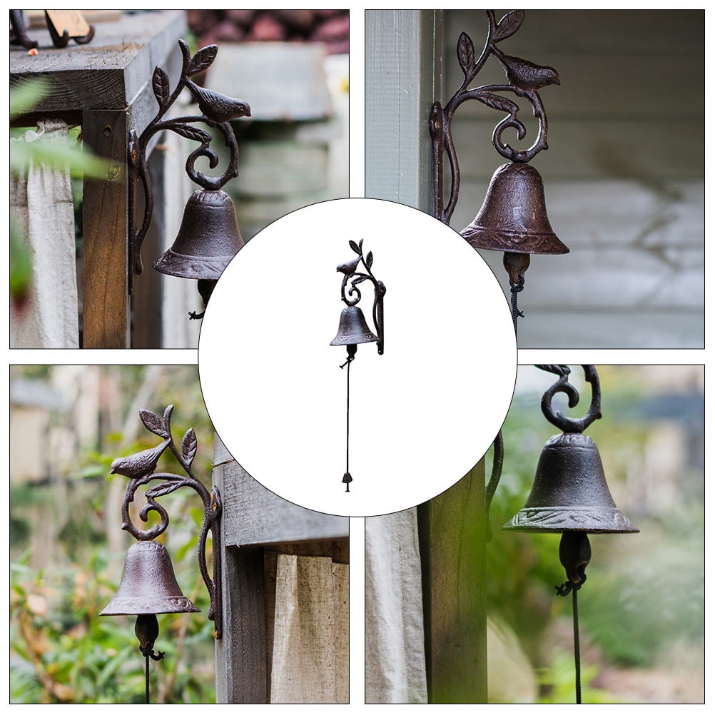 BESTYASH Brown Cast Iron Doorbell 1Pc Vintage Retro Wall Bell for Farmhouse Garden Outdoor Decoration