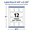 thumbnail image 6 of Avery Glossy White Square Labels, 2-1/8" x 2-1/8", 600 Total, 6 of 9