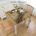 thumbnail image 2 of Island Map Elastic Square Tablecloth, Authentic Grunge World Map Wind Rose Home Decorative Tablecloths,  Great for Home Kitchen/Parties/Holiday Dinner, Cream, 2 of 7