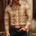 thumbnail image 2 of Admvng Mens Long Sleeve Button Down Collar Long Sleeve Business Casual Plaid Shirts, 2 of 8