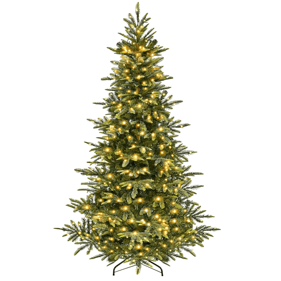 Yaheetech 7.5ft Pre-Lit Artificial Christmas Tree with 550 Warm LED Lights,Green