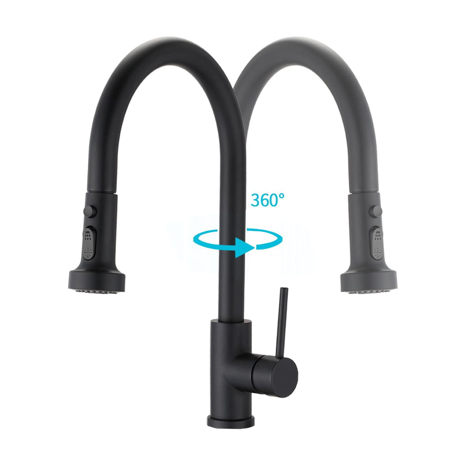 Hottest Stainless Steel Pull Down Kitchen Faucet with Soap Dispenser Matte Black