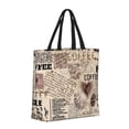 thumbnail image 2 of JUNZAN Tote Bags for Women Girls,Large Capacity Bag Reusable Grocery Shoulder Bag with Inner Pockets(Abstract Coffee Pattern With Letters), 2 of 9