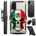 thumbnail image 1 of Compatible with T-Mobile REVVL V 4G (2021) Hybrid Luxguard Holster Phone Case Cover (Mexican Skull), 1 of 1
