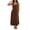 Brown, variant on Women Square Neck Maxi Sundress Set Sleeveless Side Cutout Loose Flowy Long 2 Piece Layered Casual Summer Beach Vacation Tank Dress for Ladies