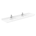 thumbnail image 3 of Wyndham Collection WCH747484DWBWCUNSMXX 84 in. Elan Double Bathroom Vanity with Toe Kick in White, White Cultured Marble Countertop - Undermount Square Sink - Matte Black Trim, 3 of 5