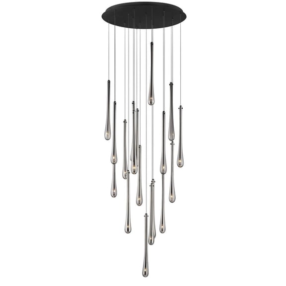 ET2 Lighting E24219-138BK Stillo - 27W 18 LED Pendant-18 Inches Tall and 25.5 Inches Wide Black