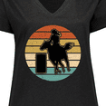 thumbnail image 4 of Inktastic Rodeo Barrel Racing Cowgirl Women's Plus Size V-Neck T-Shirt, 4 of 5