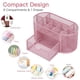 thumbnail image 3 of Organizador de computadora rosa, soporte para bolígrafos y accesorios, organizador de malla con 8 compartimentos y 1 cajón para oficina, hogar y escuela, 3 of 7