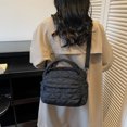 thumbnail image 6 of HUISZJ Women Nylon Quilted Shoulder Bag, Adjustable Strap Crossbody Bag, Trendy Backpack for Work Shopping Travel (Black), 6 of 10