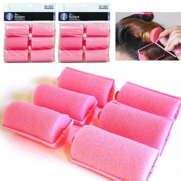 12 Medium Foam Hair Rollers Curls Waves Soft Cushion Curlers Care