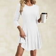 thumbnail image 5 of Mutghys Women's Knit Dress Crew Neck Ribbed A Line Dresses Going Out Warm Comfy Pullover Sweater Mini Dress, 5 of 9