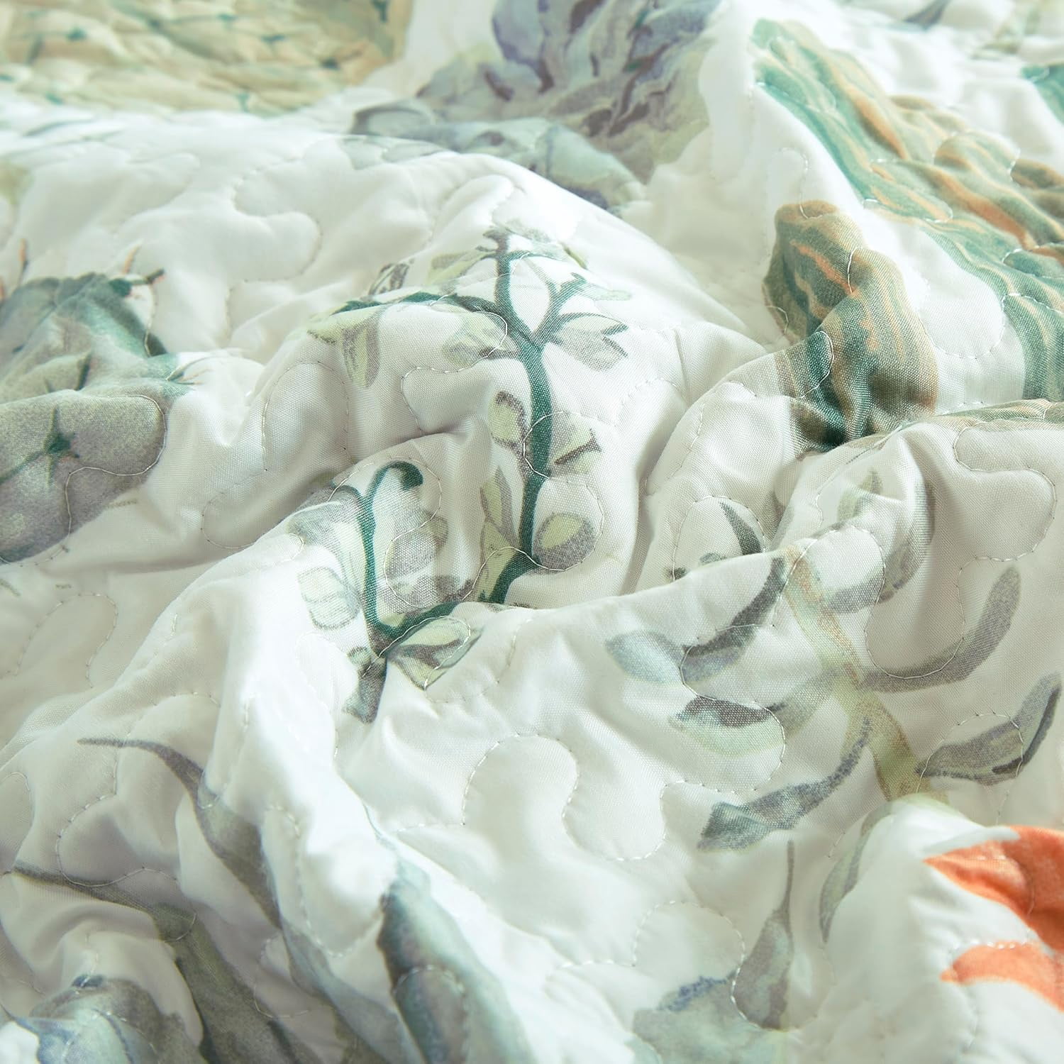Chezmoi Collection Gregory 3-Piece Southwestern Serene Desert Quilt Set, Green Blue Cactus Succulent Plant Printed Microfiber Lightweight Quilted Bedspread Set, King (118" x 95")