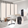 thumbnail image 4 of YASRKML 6FT 4 Panel Rolling Room Divider, Self-lockable Room Dividers and Folding Privacy Screens with Wheels, Partition Privacy Screens , Portable Wall Divider for Room Separation, Beige, 4 of 7