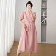 thumbnail image 1 of Vestido de maternidad de gasa de moda para mujeres embarazadas, suelto, de talla grande, estilo coreano, vestido de mujer embarazada, vestido de verano para mujeres embarazadas, 1 of 2