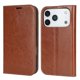 thumbnail image 1 of For iPhone 17 Pro Case Crazy Horse Texture Split Leather Wallet Phone Cover - Dark Brown, 1 of 5