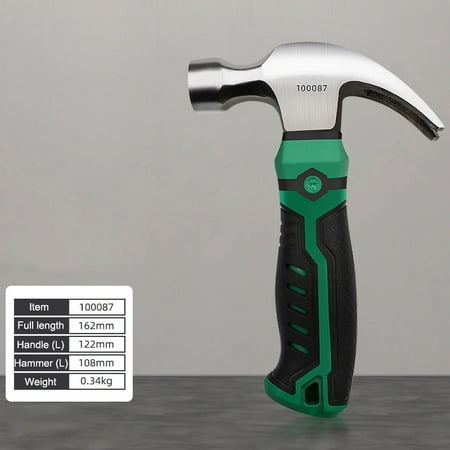 Carbon Steel Multifunctional Mini Hammer Hardware Work Tool Household Use Claw Hammer Anti-Skid Shockproof Fitter Hammer (Claw hammer)