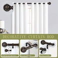 thumbnail image 2 of Bronze Farmhouse Curtain Rods for Windows:72-144" Heavy Duty Adjustable Long Curtain Rod for Bedroom Living Room,Boho Decorative Rustic Drapery Rods with Vintage Coastal Finials,Antique Bronze, 2 of 8