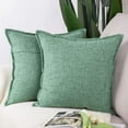 thumbnail image 1 of ASWZXCFGV Linen Throw Pillow Covers 22x22 Inch Green Soft Decorative Cushion Cover for Sofa Bedroom Pillow Shell, 1 of 6