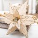thumbnail image 3 of 26CM Christmas Flower Red Gold Glitter Fleece Simulation Fake Flower Xmas Tree Pendants Merry Christmas Flower Hanging Ornaments, 3 of 5
