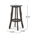 thumbnail image 2 of GDF Studio Pinnate Outdoor Acacia Wood 30 Inch Backless Barstools, Set of 4, Dark Gray, 2 of 8