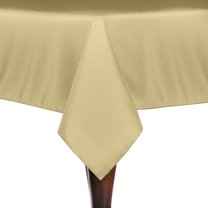 Ultimate Textile Polyester Linen 45-Inch Square Tablecloth - 10 Pack - Honey Light Brown