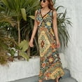 thumbnail image 6 of Heritage Bohemian Floral Traditional Moroccan Style Dress Summer Street Style Bohemia Long Dresses Female Sleeveless Printed Maxi Dress, 6 of 9