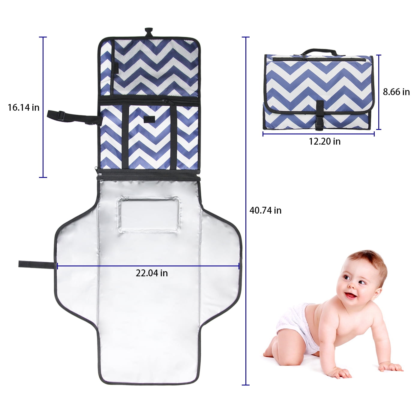 crystal baby smile portable changing pad