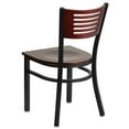 thumbnail image 5 of Flash Furniture 2 Pk. HERCULES Series Black Slat Back Metal Restaurant Chair - Mahogany Wood Back & Seat, 5 of 8