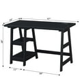 thumbnail image 5 of Convenience Concepts Designs2Go 29.25" Trestle Desk with Charging Station & Shelves, Black, All Ages, 5 of 8