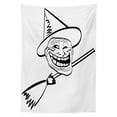 thumbnail image 3 of Ambesonne Humor Tablecloth Rectangular Table Cover, Spooky Halloween, 52"x70", Black and White, 3 of 4