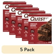 (5 pack) Quest Protein Bar, Chocolate Brownie, 20g Protein, Gluten Free, 4 Count