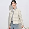 thumbnail image 2 of Chaqueta de plumón ligera para mujer, camiseta interior ligera para otoño e invierno, ropa interior, chaqueta cálida de talla grande con cuello redondo, 2 of 5