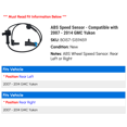 thumbnail image 2 of ABS Speed Sensor - Compatible with 2007 - 2014 GMC Yukon 2008 2009 2010 2011 2012 2013, 2 of 2