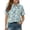 Blue, variant on Girls Shirts Cute Animal Print Short Sleeve Collar Polo Shirts Casual Loose School Uniform Shirt