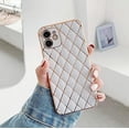 thumbnail image 5 of Compatible with iPhone 11 Case, 6.1-Inch, Soft Silicone TPU Rubber Shockproof Protective Bumper Electroplated Diamond-Shaped Pattern Girls Women Back Case Cover for iPhone 11, White, 5 of 6