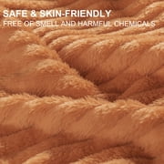DISSA Flannel Fleece Blankets with Pompom Fringe Lightweight Soft Throw Blanket Fit Sofa Bed(Orange,51x63)