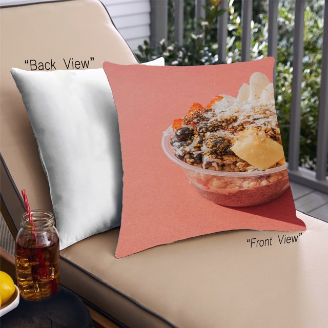 Ahgly Company Coussin d'Extérieur Crème Glacée, 18 Pouces par 18 Pouces