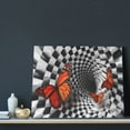thumbnail image 3 of Picia Butterflies Optical Illusion Pattern Decorative Picture – Unique Wall Art, Modern Canvas Print for Trendy Interiors (Horizontal), 3 of 6