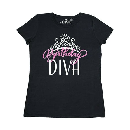 Birthday Diva in Pink with Tiara Women's T-Shirt