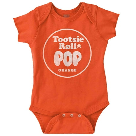 

Tootsie Roll Pop Orange Flavor Romper Boys or Girls Infant Baby Brisco Brands 6M