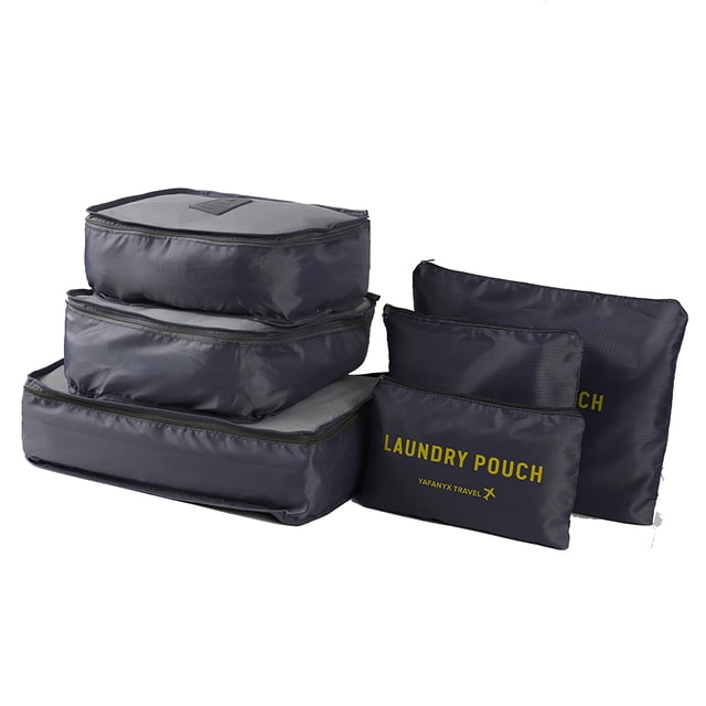 6 piezas Cubos de embalaje Bolsas de equipaje Organizador Durable Viajes Equipaje de viaje Organizad Irfora Bolsas de equipaje
