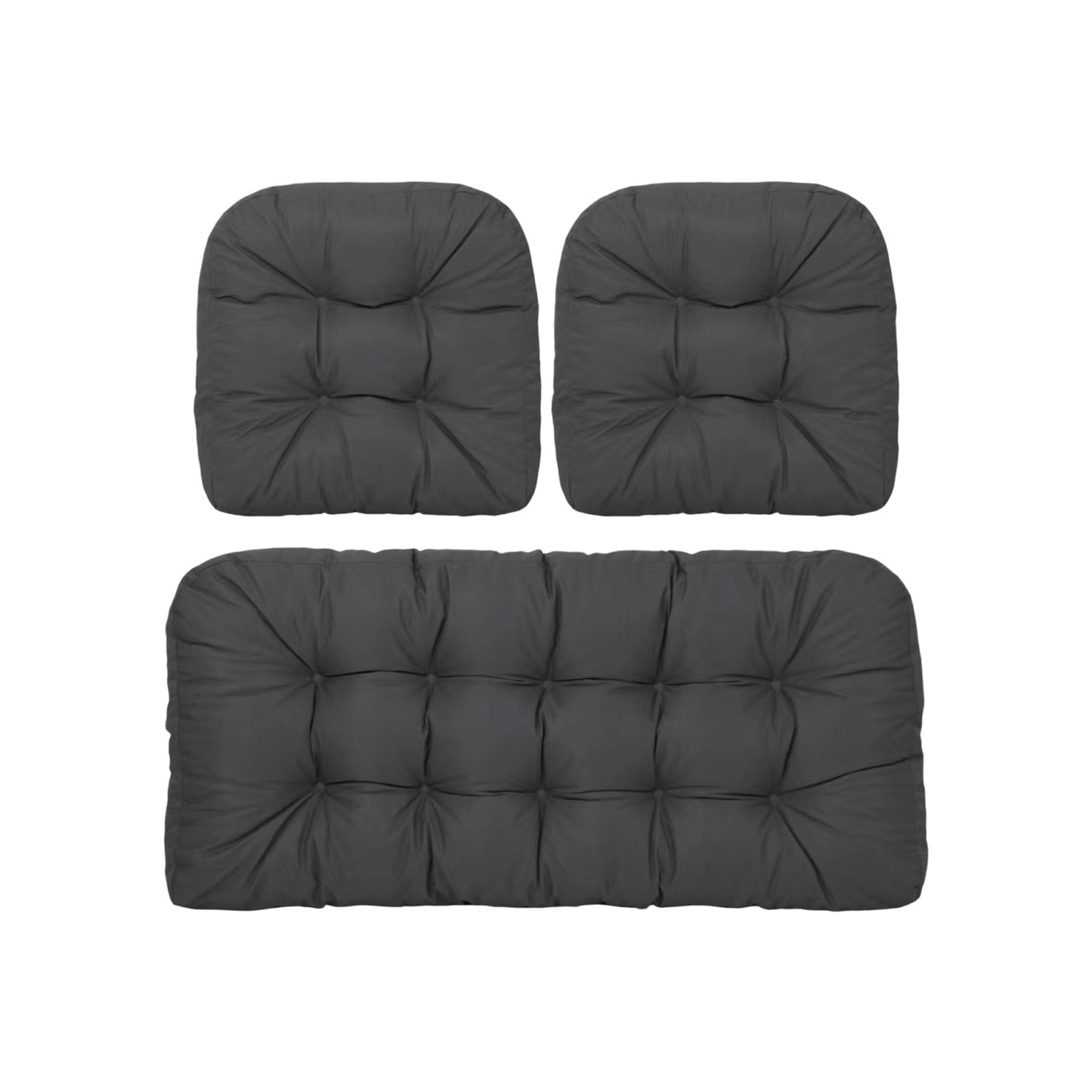 Kdkad Indoor Outdoor Bench Cushion Set with Backrest, 43.3×18.9 Inch Thick Seat Cushions for Patio Garden Bench, Rattan Wicker Chair Pads, Soft Polyester Bench Pad for Porch Balcony Window Seat