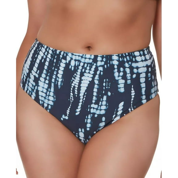 Bar III INK WELL Tie-Dyed High-Rise Bikini Swim Bottom, US X-Small