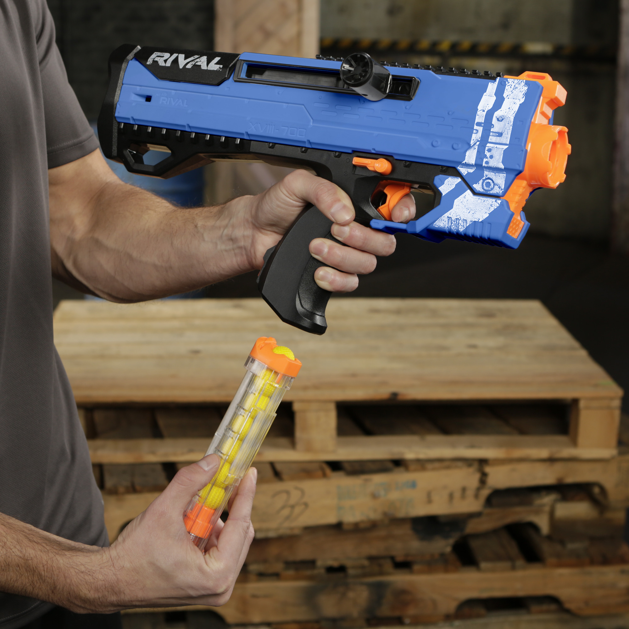Helios XVIII-700 Nerf Rival Blaster (Blue) -- Bolt-Action, 7 Official Nerf Rival Rounds, 7-Round Magazine - image 4 of 8